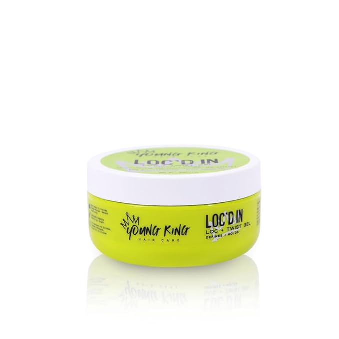 YOUNG KING HAIR CARE Loc & Twist Gel | Strong & Firm Hold, Smooths & Tames Frizz | No Flaking or Residue | Lemongrass and Apple Cider Vinegar | For Locs, Dreads, Braids, Twists | 4oz