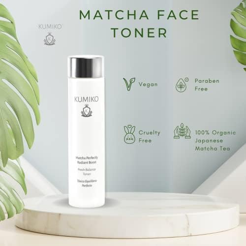 KUMIKO Ultimate Matcha Skin Care: Radiant Boost Face Toner Fresh Balance - Purifying & Refreshing Glow Essence - Hydrate, Balance, Replenish Skin - 7.84 oz - Soothe and Revitalize Your Skin