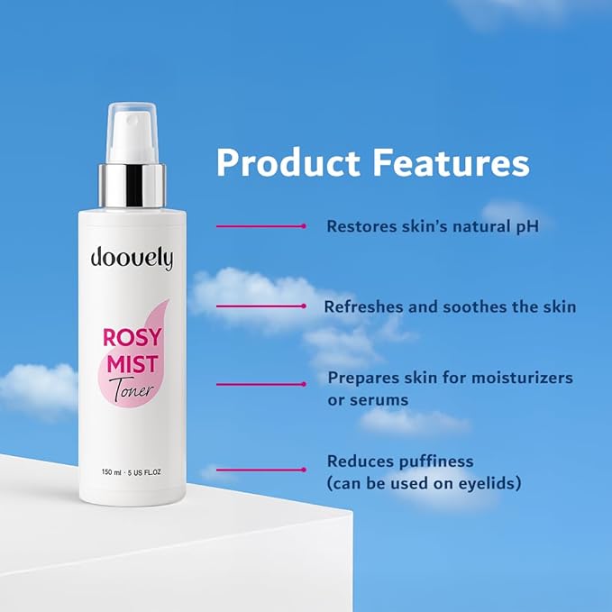 Rosy Mist Hydrating Toner โ 150ml, Rose Water Spray for Face | Refreshing Toner & Face Mist Hydrating Spray for Glowing Skin, Instant Hydration, and Natural Radiance โ All Skin Types.
