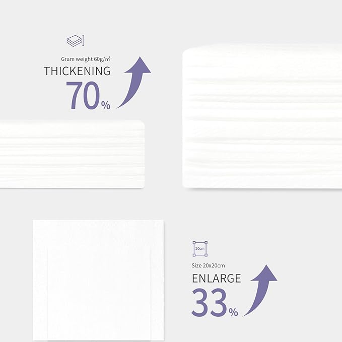 Disposable Face Towel XL Facial Wipes - Organic Vegan Biodegradable Face Towels,Ultra Soft Thick Wash Cloths for Adults and Baby, 100% Cotton Dry Wipes for Washing and Drying