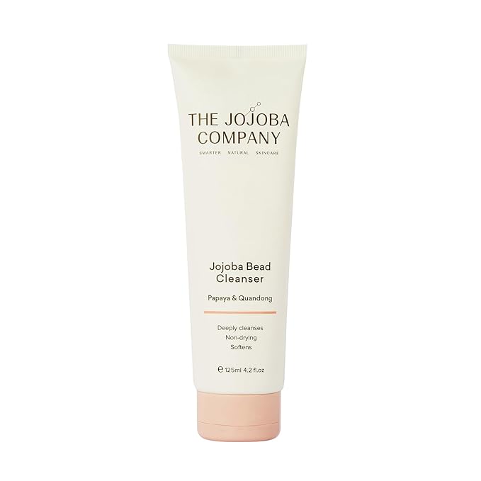The Jojoba Company Bead Cleanser With Papaya & Quandong - Exfoliating & Hydrating Cream Face Wash - Gentle for Sensitive Skin - Pore Cleansing - For All Skin Types - 125ml