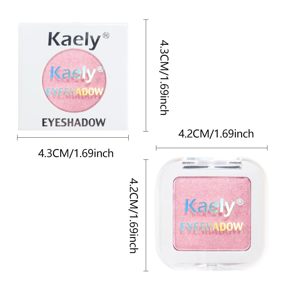 Kaely Pressed Single Eyeshadow Makeup, Pink Shimmer Highly Pigmented Monochrome Eye Shadow Palette, Waterproof Neutral Powder Mini Eyeshadow, sombras para ojos, Lightweight Blendable, 11