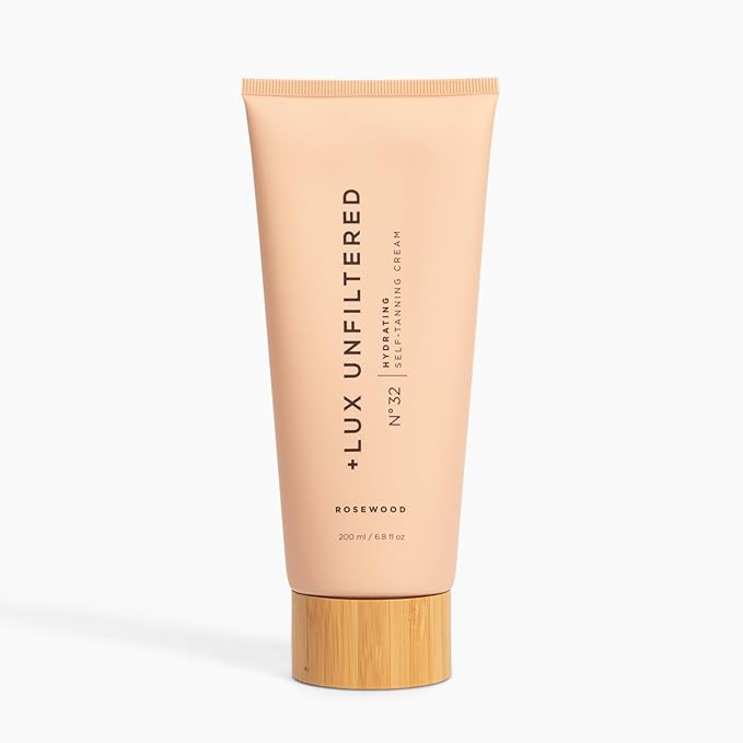 '+ Lux Unfiltered N°32 Gradual Self Tanner, Hydrating Self Tanning Lotion with Shea Butter & Squalane - Non-Sticky, No Transfer, Natural-Looking Tan - Vegan & Cruelty-Free Sunless Tanner - Rosewood