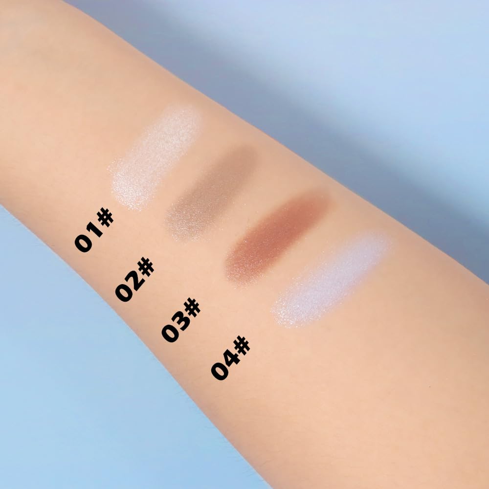 Pearl White Shimmer Single Eye Shadow Palette Makeup with Mirror,eutral Powder Monochrome Eyeshadow for Older Women,Waterproof Long Lasting Naturing-Looking sombras para ojos