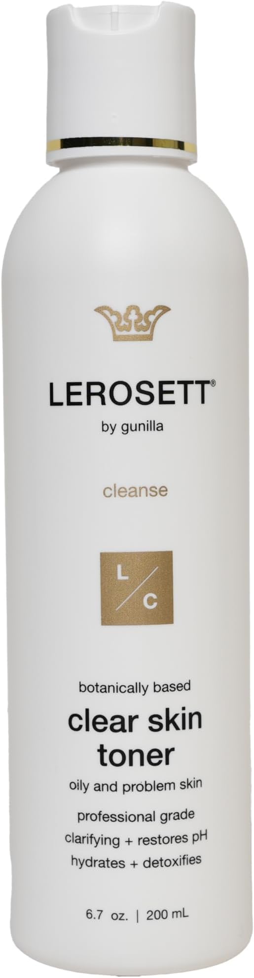 LEROSETT Toner for Clear Skin, Aloe Vera Based Toner with Glycolic Acid & 10 Calming Botanicals Helps Reduce Irritation, Future Blemishes, Blackheads, and Tightens Pores, Natural, Vegan - 6.7 oz
