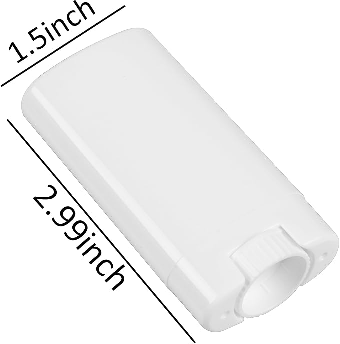 100PCS 15ML White Empty Oval Deodorant Lip Lipstick Balm Tubes Containers for DIY Homemade Crayon Chapstick Holder