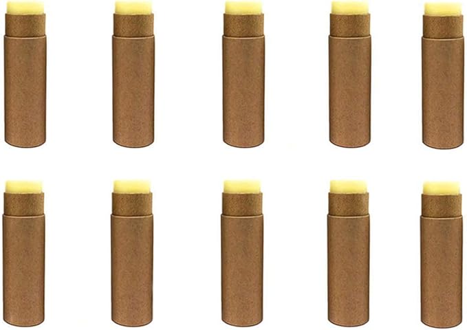 10 Pcs 1oz Cardboard Lip Balm Tubes Kraft Paper Lipstick Tube Empty Lip Gloss Containers Refillable Chapstick Container Round Paper Solid Tube for DIY Cosmetic Samples Lotion Deodorant,Brown