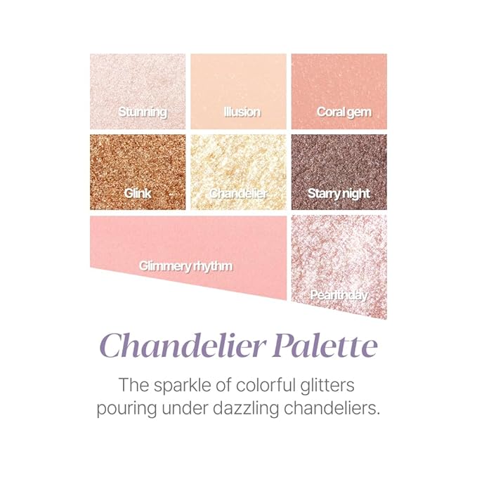 Espoir Real Eye Palette All New #4 Chandelier 0.17 oz | Multi-Use Long-Lasting Blendable 8 Colors Natural Glitter Soft veil matte Makeup Eyeshadow Palette for Various Makeup Looks | Korean Makeup