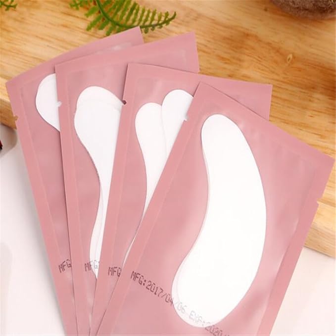100 Pairs Set,Eye Gel Patches,Under Eye Pads Lint Free Lash Extension Eye Gel Patches for Eyelash Extension (pink)