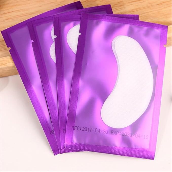 100 Pairs Set,Eye Gel Patches,Under Eye Pads Lint Free Lash Extension Eye Gel Patches (purple)