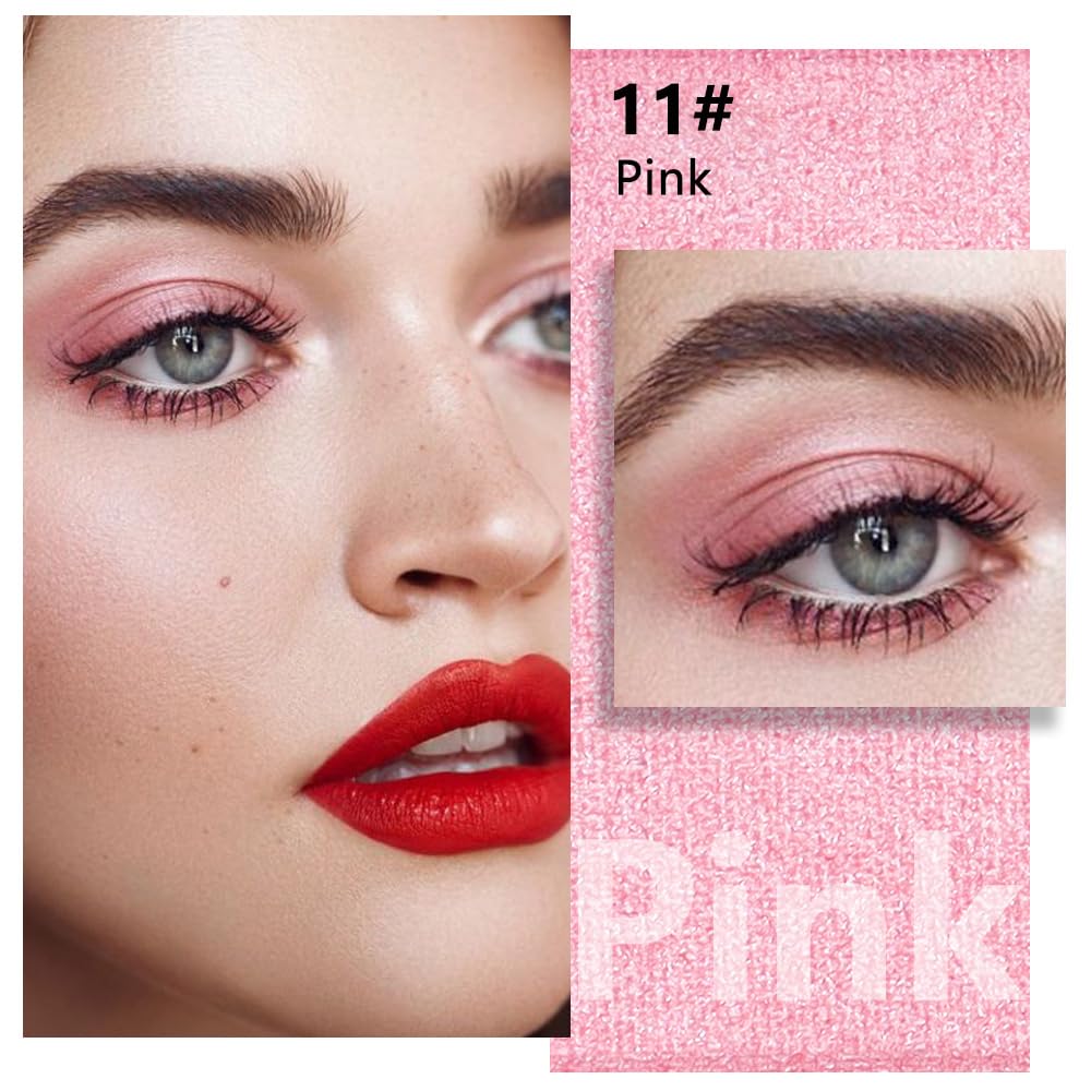 Pink Shimmer Single Eyeshadow Palette - Mini Eye Shadow in Pink | Shimmer & Glitter Makeup for Women | Highly Pigmented, Blendable Monochrome Powder Eye Shadow | Girls Eyeshadow Palette Gift