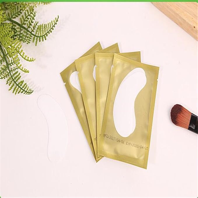 100 Pairs Set,Eye Gel Patches,Under Eye Pads Lint Free Lash Extension Eye Gel Patches for Eyelash Extension (gold)