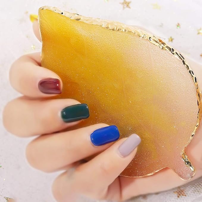 1 Pcs Leaf Resin Nail Art Palette Painting Makeup Palette Tray Cosmetic Nail Gel Polish Colors Mixing Pallet Yellow