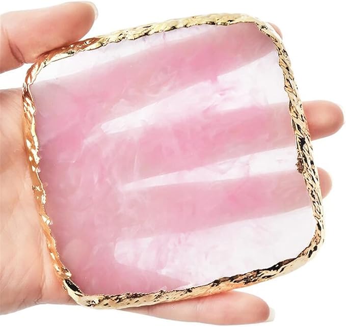 1 Piece Nail Art Palette Nail Polish Palette Mixing Palette Makeup Plate Nail Plate for Nail Art Nail Tip Holder Nail Art Display (pink square)