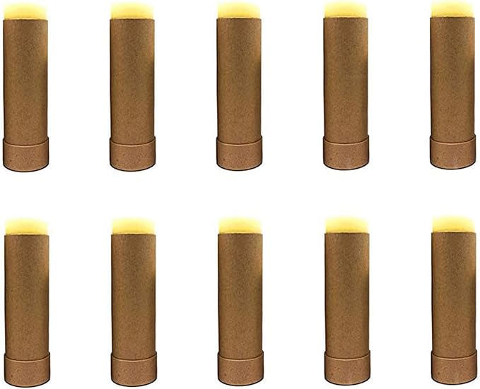 10 Pcs 2 Oz Paperboard Lip Balm Tubes Cardboard Tubes Empty DIY Lipstick Tube Refillable Lip Gloss Container Solid Perfume Tubes 60g Chapstick Container for Cosmetic Samples Deodorant(Brown)