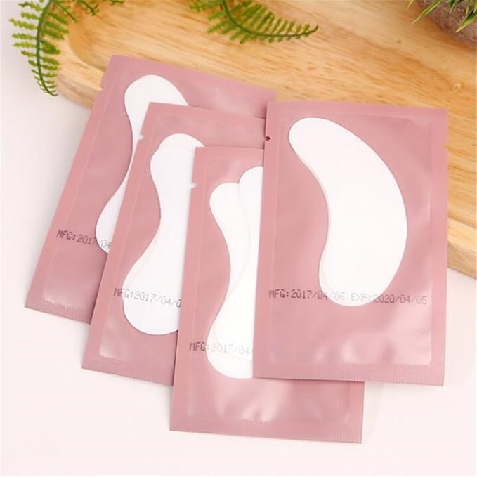 100 Pairs Set,Eye Gel Patches,Under Eye Pads Lint Free Lash Extension Eye Gel Patches for Eyelash Extension (pink)