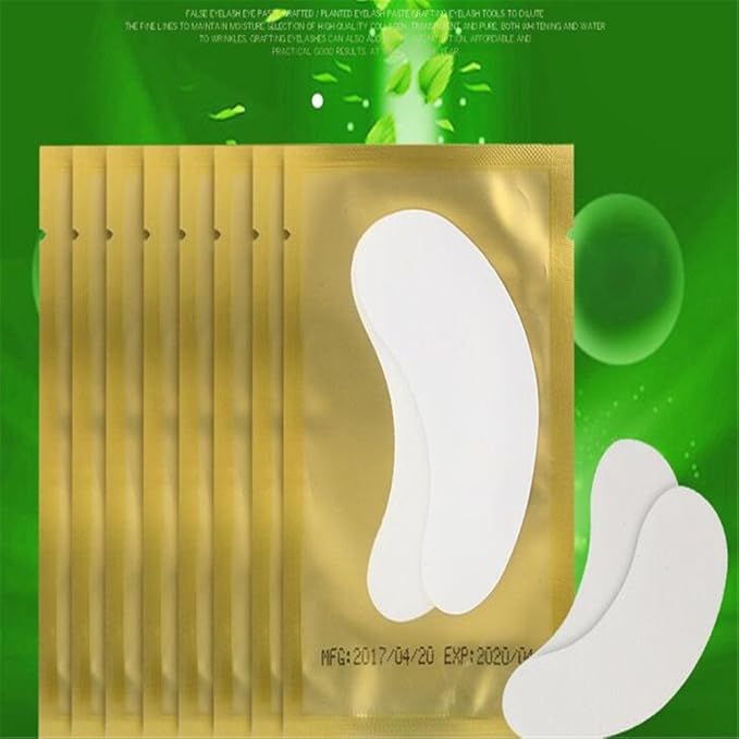100 Pairs Set,Eye Gel Patches,Under Eye Pads Lint Free Lash Extension Eye Gel Patches for Eyelash Extension Eye (gold)