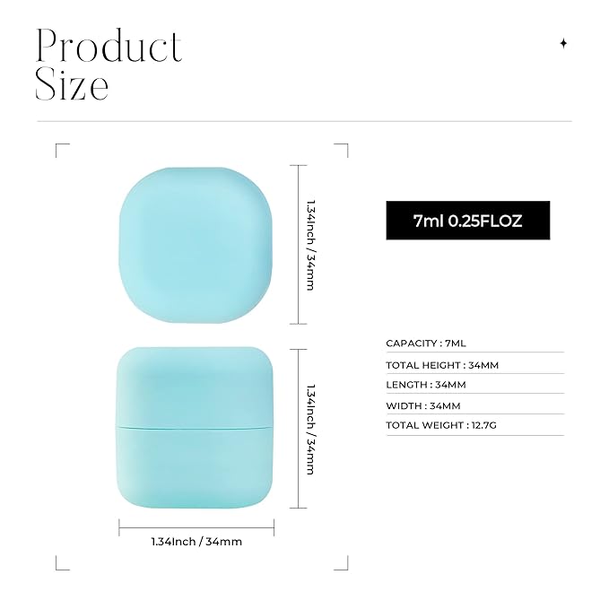 0.25 oz(7g) Empty Lip Balm Square Containers Tubes Lipstick 12 Pieces for Make Natural Lip Balm Lip Care - DIY & BPA FREE (Blue)