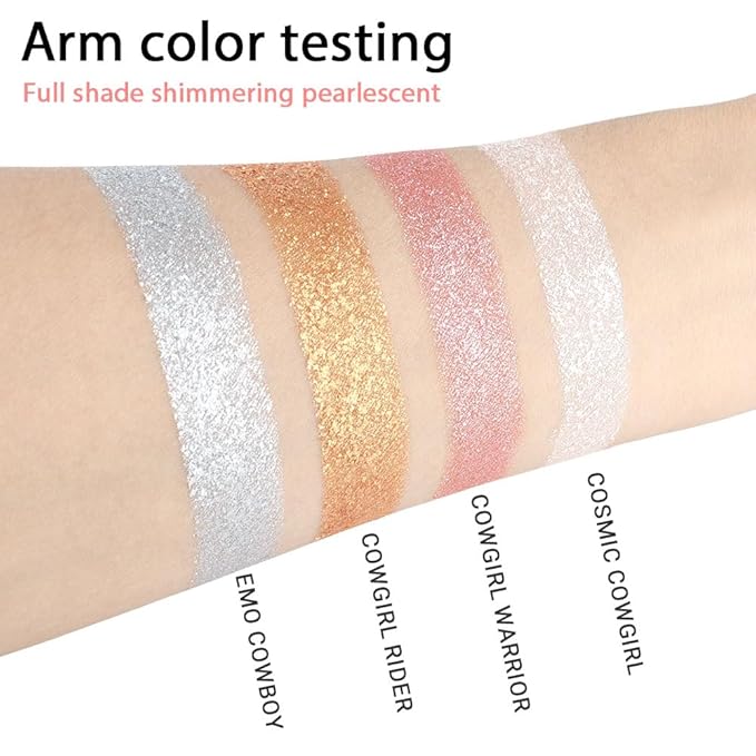 4 Colors Highlight Silver Gold Eyeshadow Palette, SHANY Cosmetics Shimmer Eyeshadow Palette, Cruelty-Free and Vegan Formula, Glitter Shimmer Eyeshadow for Professional Makeup