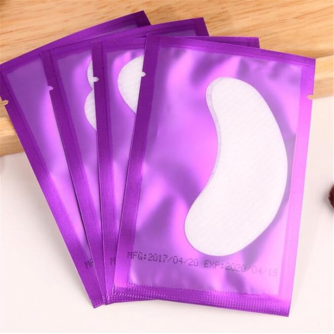 100 Pairs Set,Eye Gel Patches,Under Eye Pads Lint Free Lash Extension Eye Gel Patches (purple)