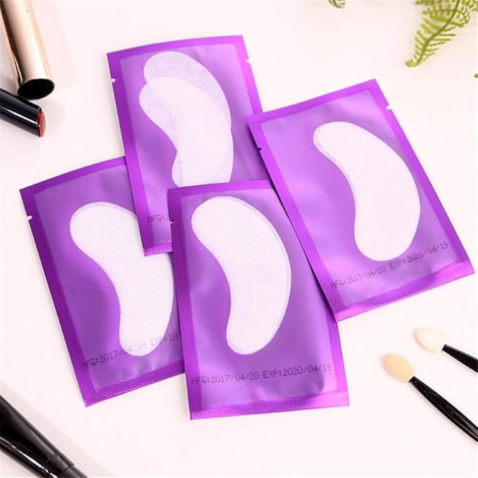 100 Pairs Set,Eye Gel Patches,Under Eye Pads Lint Free Lash Extension Eye Gel Patches for Eyelash Extension (purple)