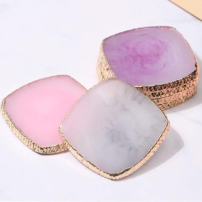 1 Piece Nail Art Palette Nail Polish Palette Mixing Palette Makeup Plate Nail Plate for Nail Art Nail Tip Holder Nail Art Display (pink square)
