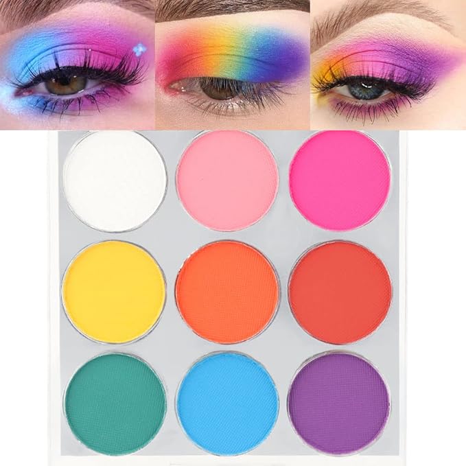 SUAKE 9 Colorful Light to Dark Matte Eyeshadow Palette. Highly Pigmented Pink Orange Blue Purple Eye shadow Paleta.Blendability Matte Makeup Powder Palet.paleta de sombras de ojos