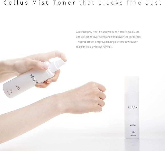 LAGOM Cellus Mist Toner Natural Moisturizing Spray, pH Balance, Subacid, Alcohol-Free, Zero-Irritation, Fragrance-Free, Facial Serum 4.05 Fl Oz