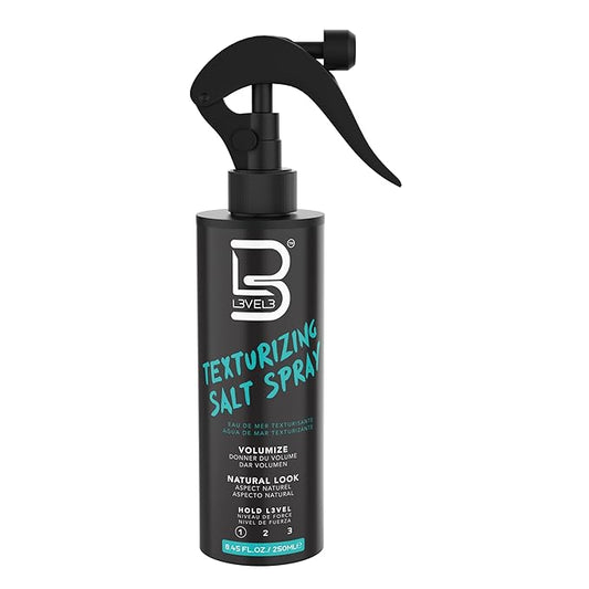 L3 Level 3 Sea Salt Texturizing Spray - Creates Beachy Waves and Texture - Casual Hair Finish (8.45 Fl Oz)
