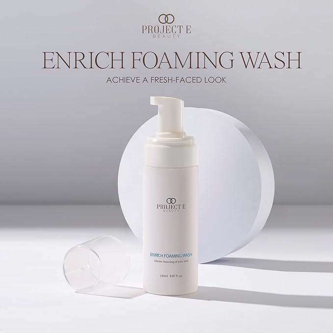 Project E Beauty Enrich Foaming Wash Gentle Cleansing | Moisturizing Daily Face Cleanser | Removes Dirt & Excess Oil | Brightens Skin | Hydrating Formulation | Clear & Smooth Skin | 150ml