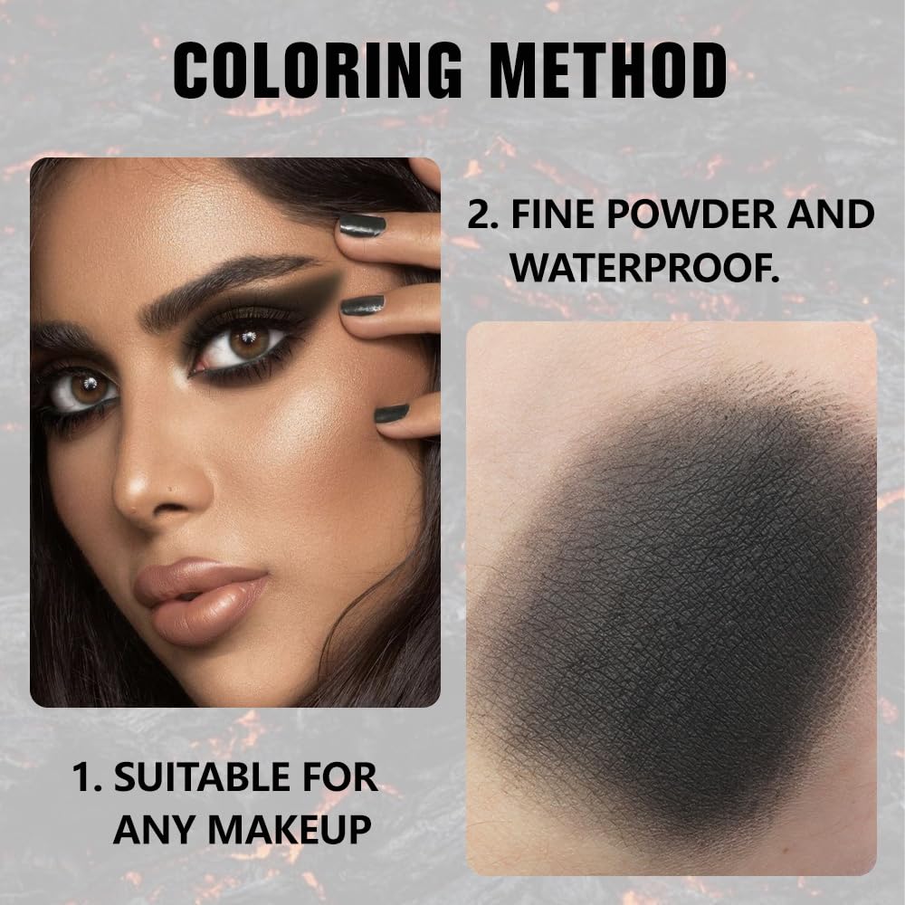 Matte Single Eye Shadow Palette Makeup, Matte Black Monochrome Eyeshadow For Old Women, Mini Pressed Monochrome Pigmented Waterproof Sombras Para Ojos,Vegan, Talc, Paraben&Cruelty Free, 07