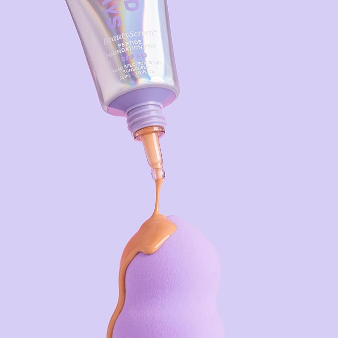Naked Sundays BeautyScreen™ SPF 50 Mineral Peptide Foundation Tint – 2-in-1 Skin Tint & Mineral Sunscreen | Radiant, Buildable Coverage, Acne-Safe, Infused with Peptides (5 Tan Honey, 1.01 oz)