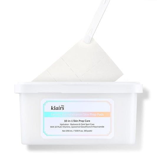 DearKlairs Freshly Juiced Vitamin Toner Pads, TikTakTok Easy Pick & Stick, Makeup Prep, Liposomal Glutathione, Easy-split, Glow, Glass Skin, Exfoliation, 80 pads