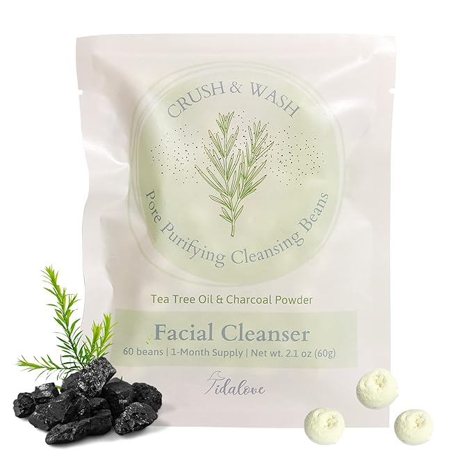 Daily 3 in 1 Facial Cleanser, Exfoliator and Wash-off Mask, Vegan, Cruelty Free, Plastic Free, Travel Friendly, 1 Month Supply Refill (60 Tablets) (Purifying)