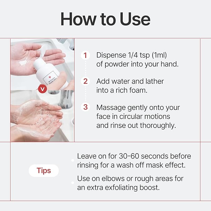 B6 Enzyme Powder Face Cleanser, Korean Skin Care Exfoliating Face Wash with PHA and Papain Enzyme, Face Exfoliator with Calamine and Vitamin B6, Gentle Cleanser, 55g (1.94 Oz)