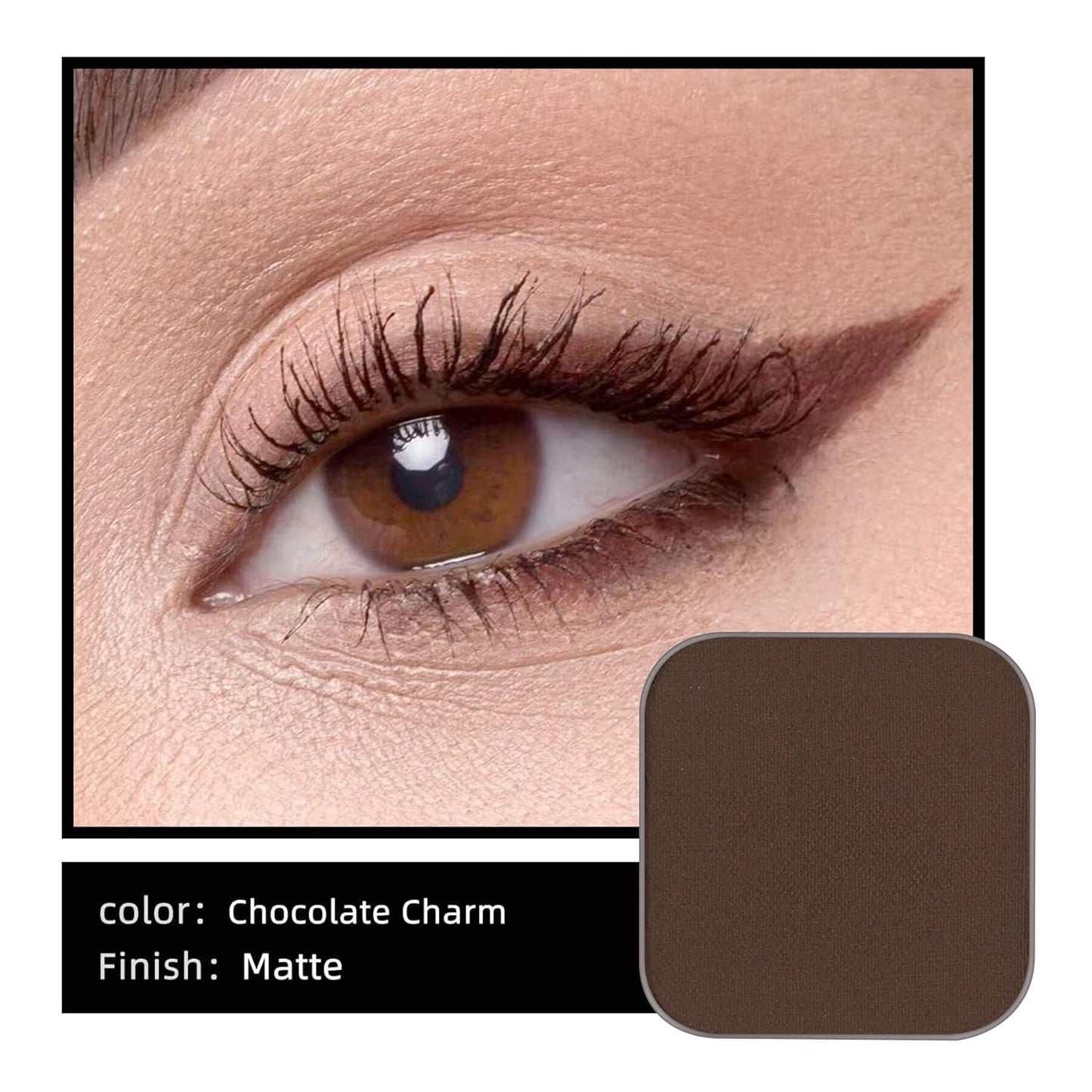 Magnetic Single Matte Eyeshadow with Metal Pan, powder eyeliner smokey eye dark shadow palette, Base Eyeshadow Powder for DIY Empty Magnetic Palette (Chocolate Charm)