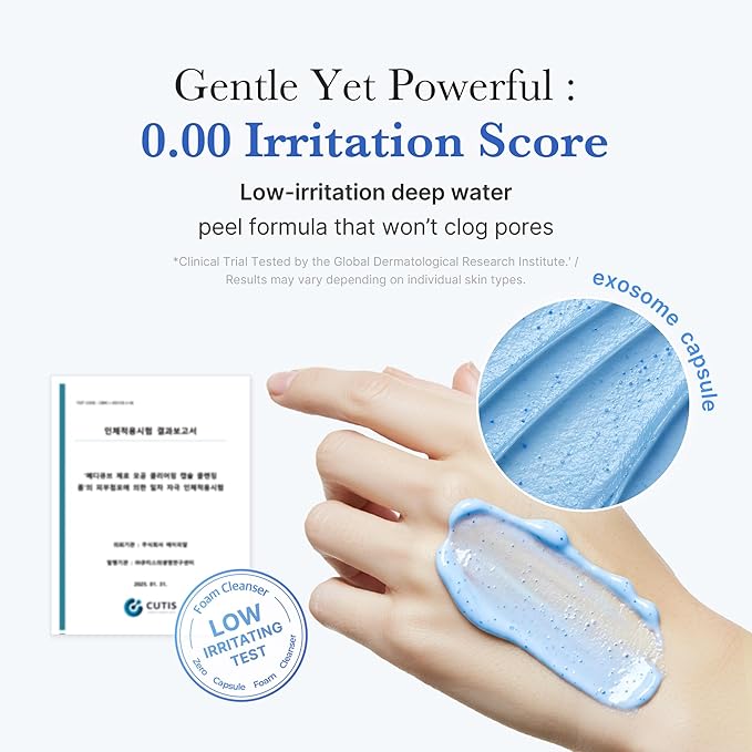 medicube Zero Pore Clear Blue Capsule Facial Deep Cleanser for Skin Texture, Blackhead & Pore Care | AHA, BHA & PHA for Double Cleansing, Daily Gentle Face Wash, Korean Skincare | 120g / 4.23 oz