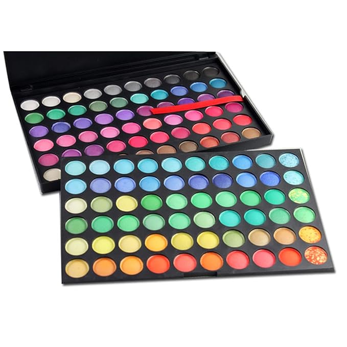 Eyeshadow Palettes, Easy to Blend Color Fusion 120 Shades Metallic and Shimmer Eyeshadow Sweatproof and Waterproof Nudes Eye Shadows, Professional Makeup Long Lasting for Teen, Brights #1