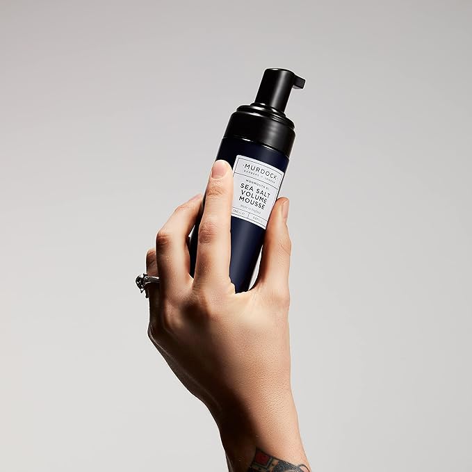 Murdock London Sea Salt Volume Hair Mousse for Men – Adds Natural Volume & Hold for Fine or Thinning Hair – Non-Sticky, Matte Finish Mousse for Hair Styling – Vegan Formula (5.07 fl. oz.)