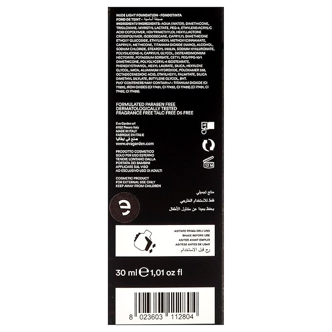 Nude Light Foundation - Fluid and Sensorial Makeup - With Moisturizing Properties - Smooth Coverage Blurs Small Imperfections for Flawless Appearance - 280 Tender Peach - 1.01 oz