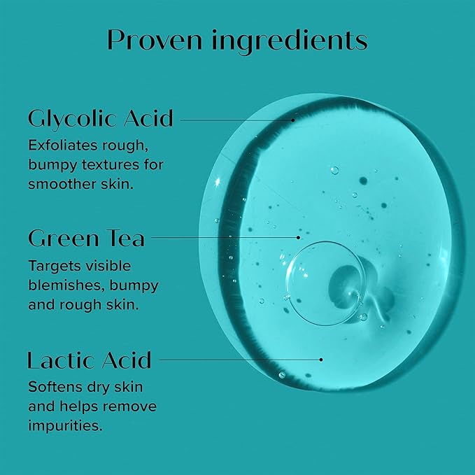 Medix 20% Glycolic Acid Booster + Exfoliating Body Wash Cleanser Skin Care 2PC Set | AHA Exfoliant Body Wash + Body Serum Both Refine + Soften Dead Dry Skin, Bumps, Wrinkles, & Fine Lines, Bundle