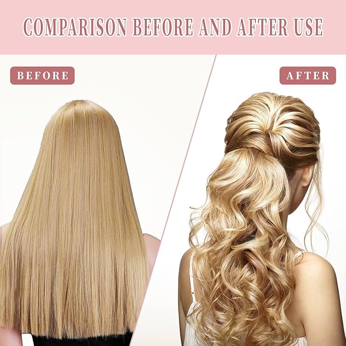 30pcs Wave Curlers Rollers Kit with Styling Hooks, Heatless Spiral Curls for Medium and Long Hair 17.8(45 cm)