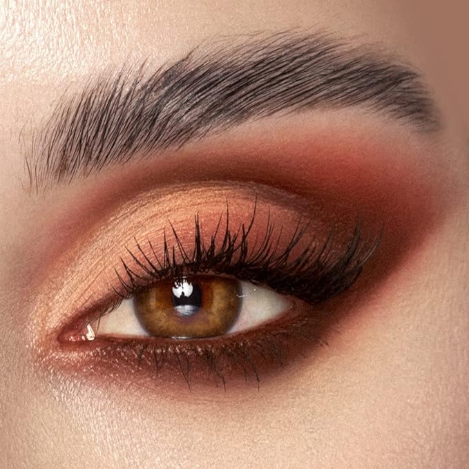 10 Color Eyeshadow Palette, Matte, Shimmer, Glitter Pigment Eye Shadow Makeup Pallete, Neutral Nudes Sunny Orange Eye Makeup Palette with Brush & Mirror, 01.Sunset