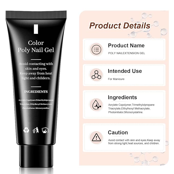 JEWHITENY 14 Colors Poly Gel Nail Kit 27 Colors Gel Nail Polish Kit With U V Light All In One Nail Art Starter Kit Suitable For All Seasons