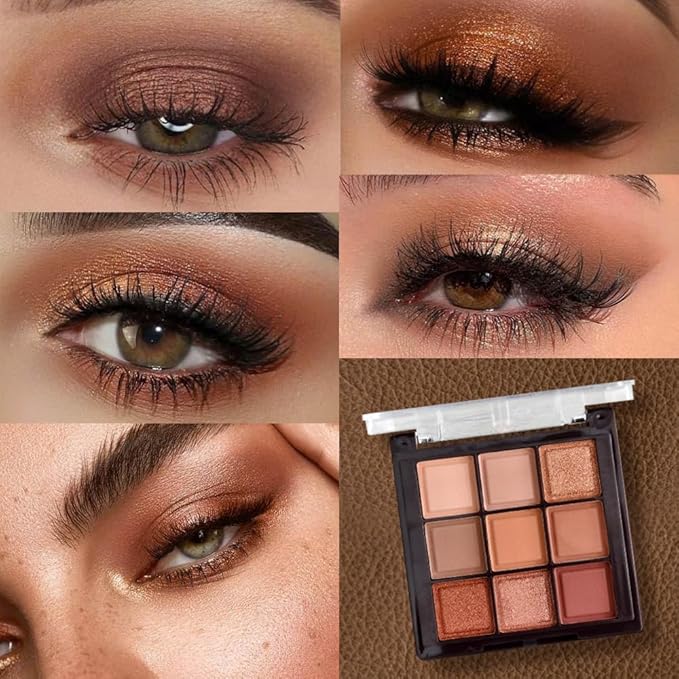 K'APEINE Eyeshadow Palette 9-Colors Nude Eye Shadow Palette Natural Brown Eyeshadows Palette Makeup Cool-Toned Highly Pigmented Eyeshadow for Eyes Long Lasting Naturing-Looking