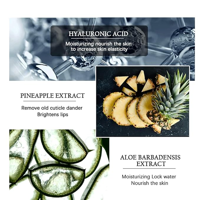 2PC Lip Balm Fade Dark Pigment Whitening Moisturizing Lip Hyaluronic Acid Exfoliating Dead Skin Lightening Lip Care (Yellow)