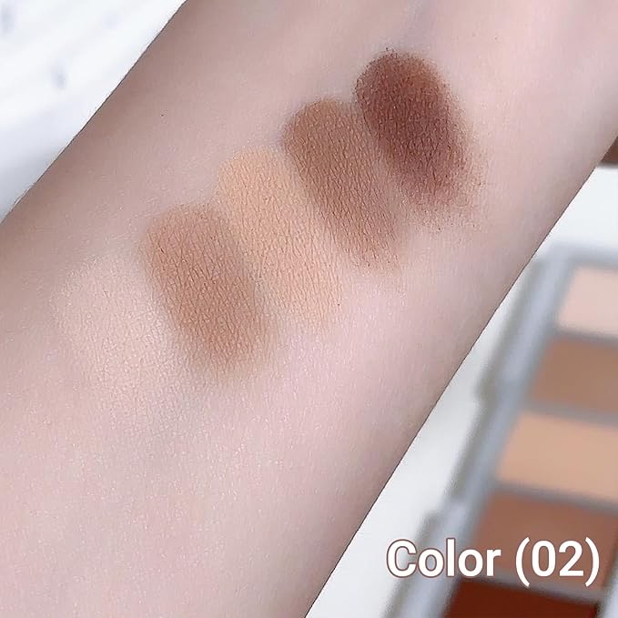 Erinde 5 Colors Matte Eyeshadow Palette Makeup, Neutral Nude Brown Light Brown Cool-Toned Taupe Eye Shadow, Long Wearing Waterproof Everyday Eye Makeup for Brown Eyes, 02