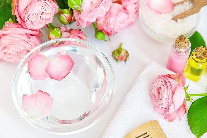 Rosewater Glycerin Mist Toner Bulk Spray Facial Body Floral Cleanser Pure Rose Hydrosol and Vegetable Glycerine Moisturizing Cleansing Toning Mix for Face Skin Hair Body (128 Ounces / 1 Gallon)