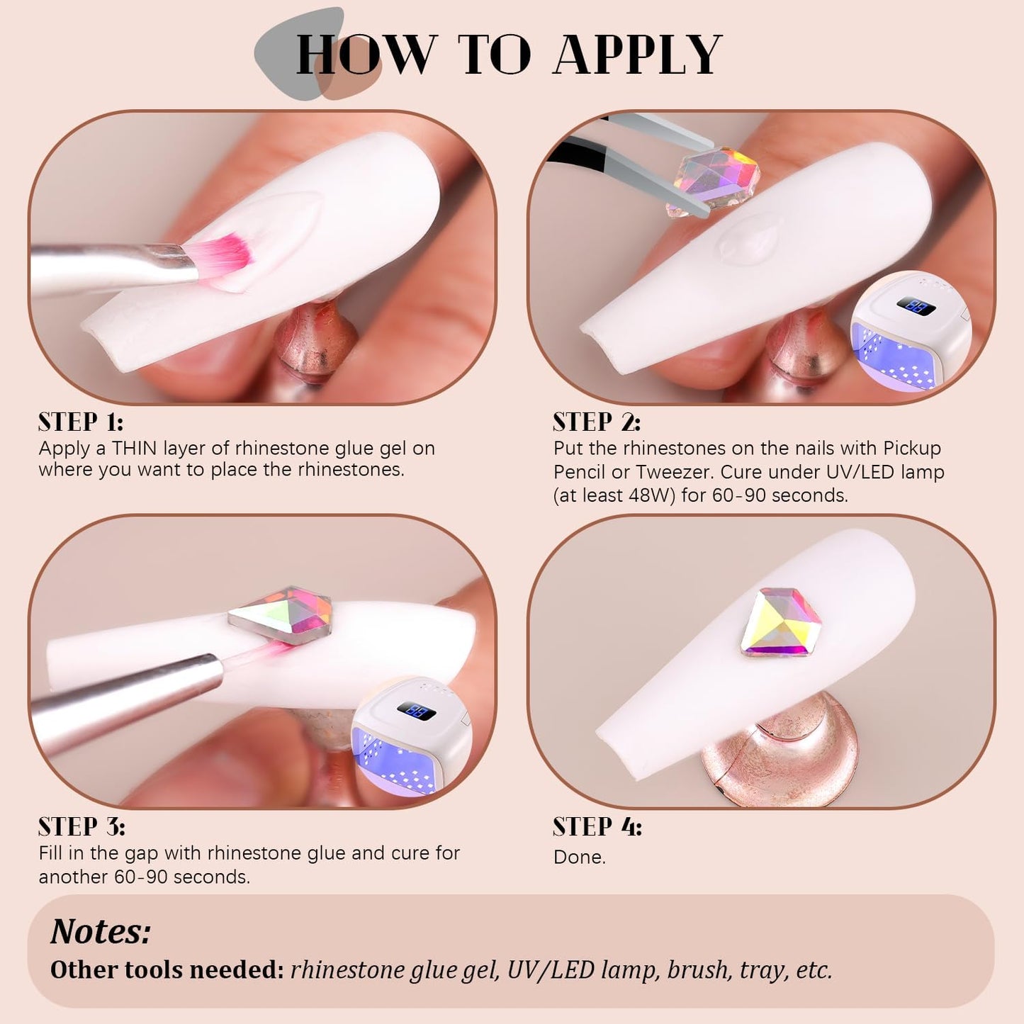 2060Pcs AB Glass Nail Rhinestones 60Pcs Multi Shapes Flatback Nail Gems + 2000Pcs 1.5-4mm Round Crystal, Manicure Nail Charms Diamond Gemstones for Acrylic Nails Decoration