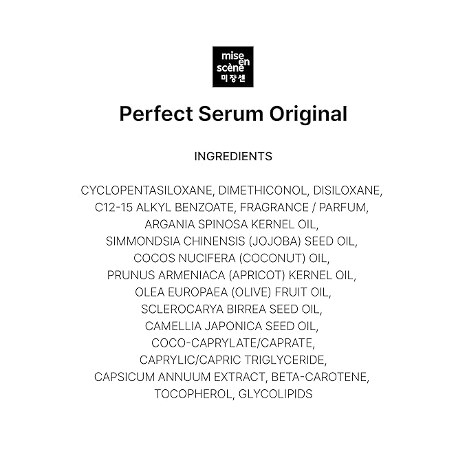 Mise En Scene PerfectSerum Original - HairOil for Frizzy & Dry, Hydration and Nutrition Hairy Essence for Damage Care, Korean HairCare Product, Hair Serum 2.71 Fl. Oz.